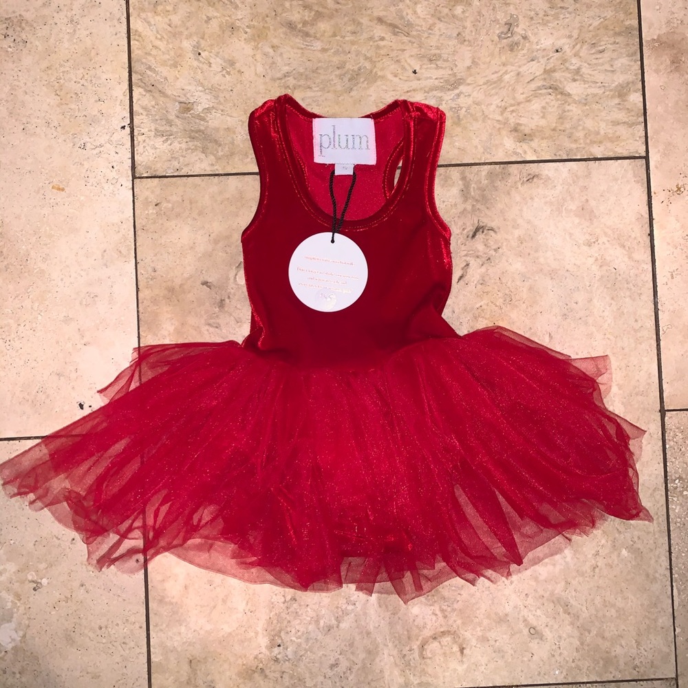 BNWT Holiday Plum Red Velvet tutu Dress